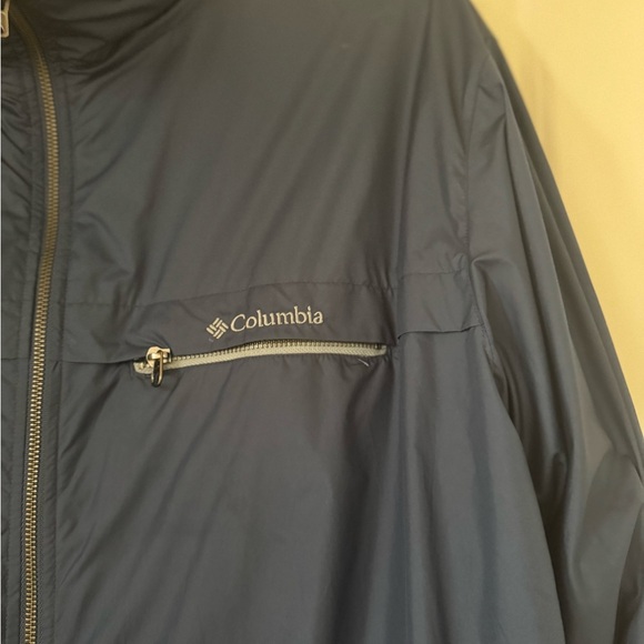 Columbia Blue Jacket Men's X-Large Wind Breaker Soft Shell Coat Fleece Lined B33 - Picture 5 of 10